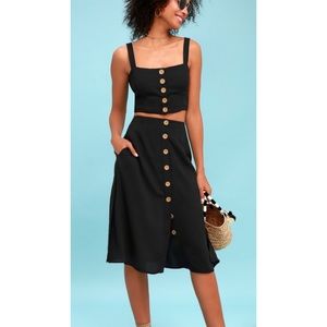 Lulu’s Black Two-Piece Midi Dress